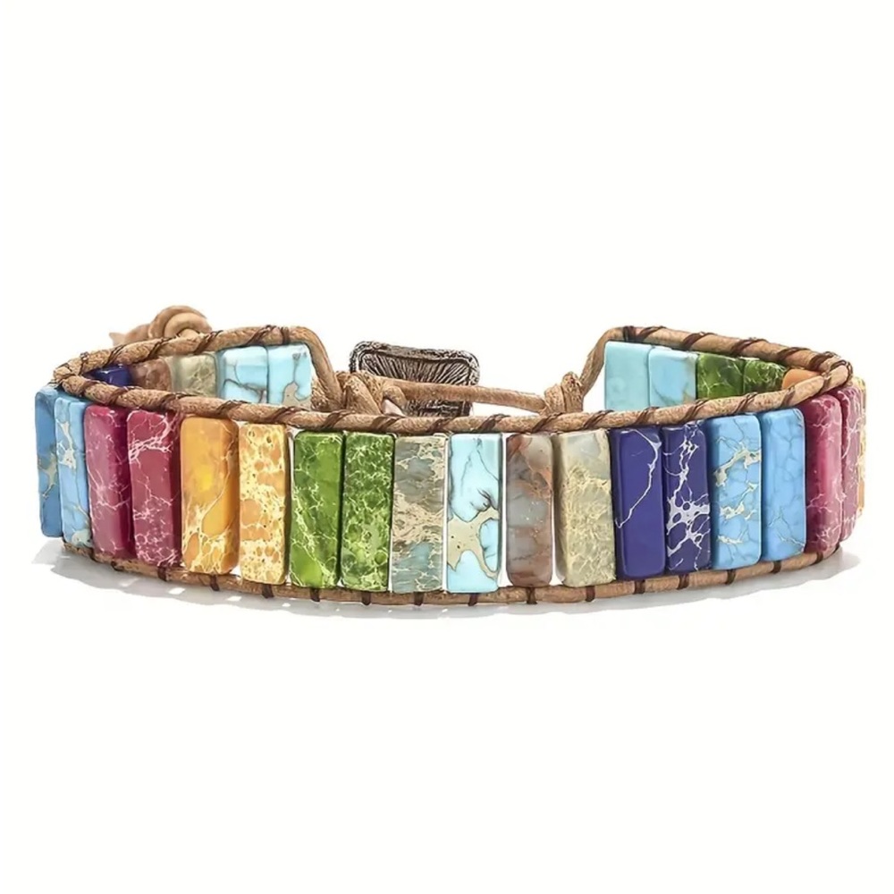 Multi Colored Stone Beaded Bracelet - Picture 4 of 5